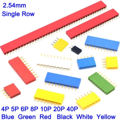 2.54mm Breakaway Female Header Pin 4/5/6/8/10/20/40 P PCB Breadboard Single Row - Image 1 of 4