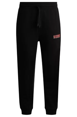 Nuevo con etiquetas Pantalones deportivos Hugo Boss Diqomo para hombre de felpa de algodón con estampado de logotipo negros talla grande Foto 1 de 4