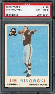 1959 Topps #125 Jim Ninowski PSA 8 RC Rookie Browns