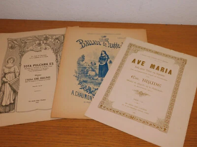1905 AVE MARIA ancien PARTITION orgue EGLISE messe JEANNE D'ARC champvans BRUNE - Photo 1/4