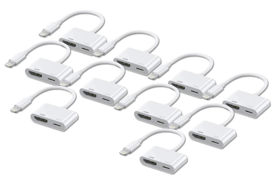 10 Pack Apple A1438 Lightning To (HDMI+Lightning) Digital AV Adapter Converter - Image 1 of 4