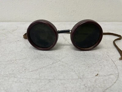 Gafas de soldador vintage lentes verdes motociclista motocicleta marcos de plástico steampunk Foto 1 de 4