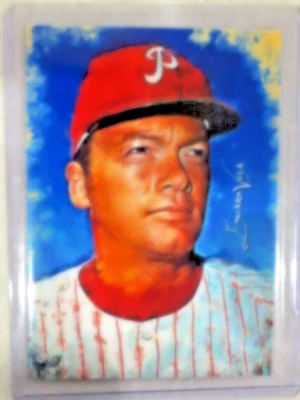 Tarjeta de arte limitada Jim Bunning #4 40/50 firmada por Edward Vela (Filadelfia Phillies) Foto 1 de 2