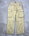 Vtg Polo Jeans Co Pants Mens 30x32 Beige Straight Cargo Military Surplus Trouser