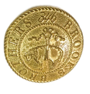  BROOKS BROTHERS Golden Fleece Gold Color Metal SLEEVE Replacement Button .60" - Picture 1 of 3