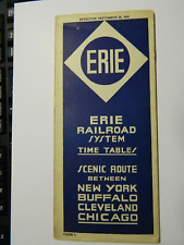 Nice 1930 Erie Railroad ERR "SCENIC ROUTE" timetable no tear folds dog ears