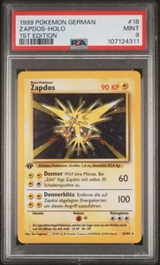 ZAPDOS-HOLO BASE SET 1ST EDITION POKEMON GERMAN 1999 16 PSA 9 - Picture 1 of 2