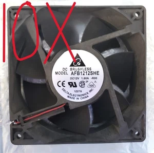 QTY 10x:  DELTA AFB1212SHE HIGH VOLUME COOLING FAN DC12V 1.6A 2-PIN 120x120x38mm - Bild 1 von 6