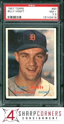 1957 TOPPS #60 BILLY HOEFT TIGERS POP 5 PSA 7.5 - Image 1 of 3