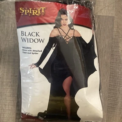 Spirit Halloween Black Widow Costume Spider Accents & Lace-Up Detail Women's L - Image 1 of 3