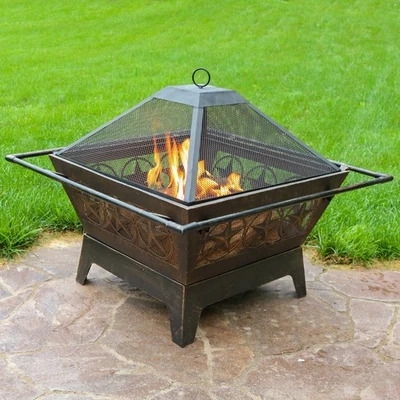 32 in Northern Galaxy Steel Fire Pit with Grate, Screen and Poker by Sunnydaze - Image 1 of 4