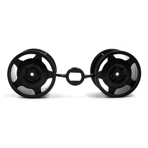 Tamiya DT-03 Racing Fighter Rear Rim 2pcs Black 1/10 RC Car Buggy #10448048 - Picture 1 of 3
