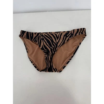 Shade & Shore Womens Sz M Zebra Print Bikini Bottoms Swimsuit Tan Black Beach - Image 1 of 4