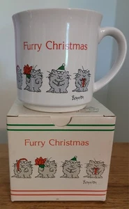 Vintage Sandra Boynton Furry Christmas Coffee Mug Cup With Box - Picture 1 of 10