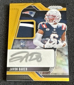 Parche autógrafo Prizm Javon Baker Gold RPA/10 2024 Rookie Patriots RC 📈 🔥 SSP - Imagen 1 de 2