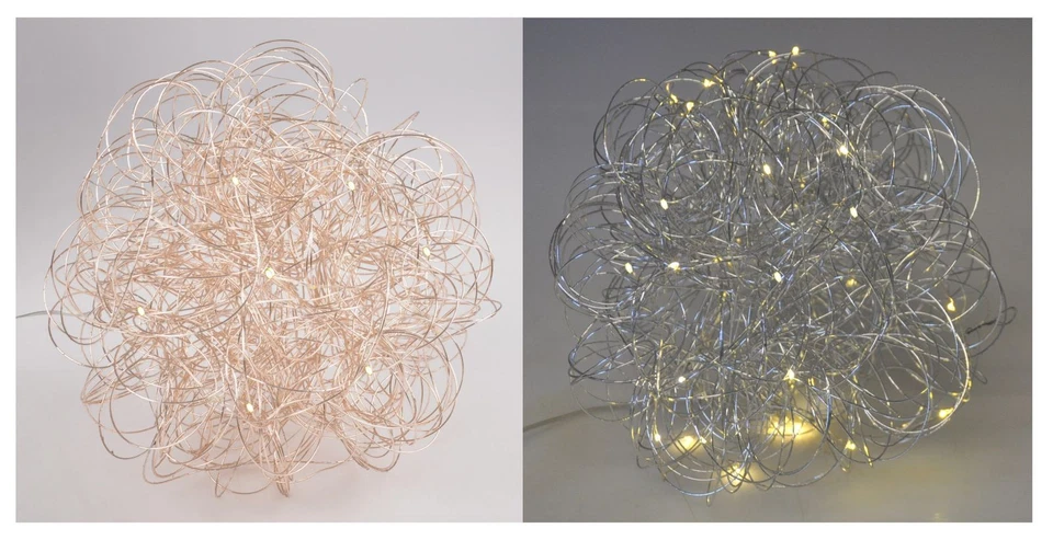 LED-Drahtkugel 25 LEDs Timer Lichterkugel Kugellampe Weihnachtsdeko Lichterkette - Bild 1 von 1