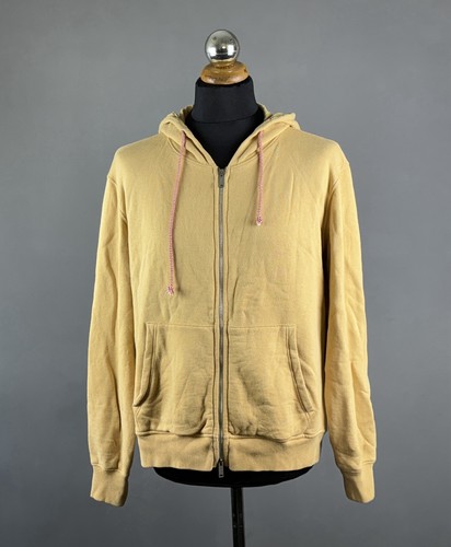 GOLDEN GOOSE Felpa con cappuccio e zip uomo GOL GOOSE schiena gialla logo grande manica lunga taglia S