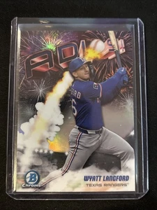 🔥Wyatt Langford 2025 Bowman Chrome #AD-11 Adios! Texas Rangers - Picture 1 of 2