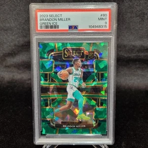 2023-24 Brandon Miller RC PSA 9- Select Green Cracked Ice #80 Charlotte Hornets - Picture 1 of 2