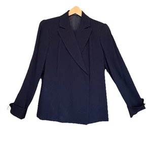 Conjunto de blazer y pantalones y cami negros para mujer Linda Allard Ellen Tracy mezcla de lana talla 8 - Imagen 1 de 14