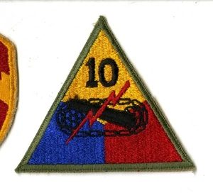 10th Armored Division White Back Patch WWII Vintage Europe Bastogne Straight 1 - Picture 1 of 2