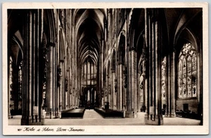 Postcard Cologne Germany Cathedral Interior Arches Gothic 1920s RPPC - Picture 1 of 2