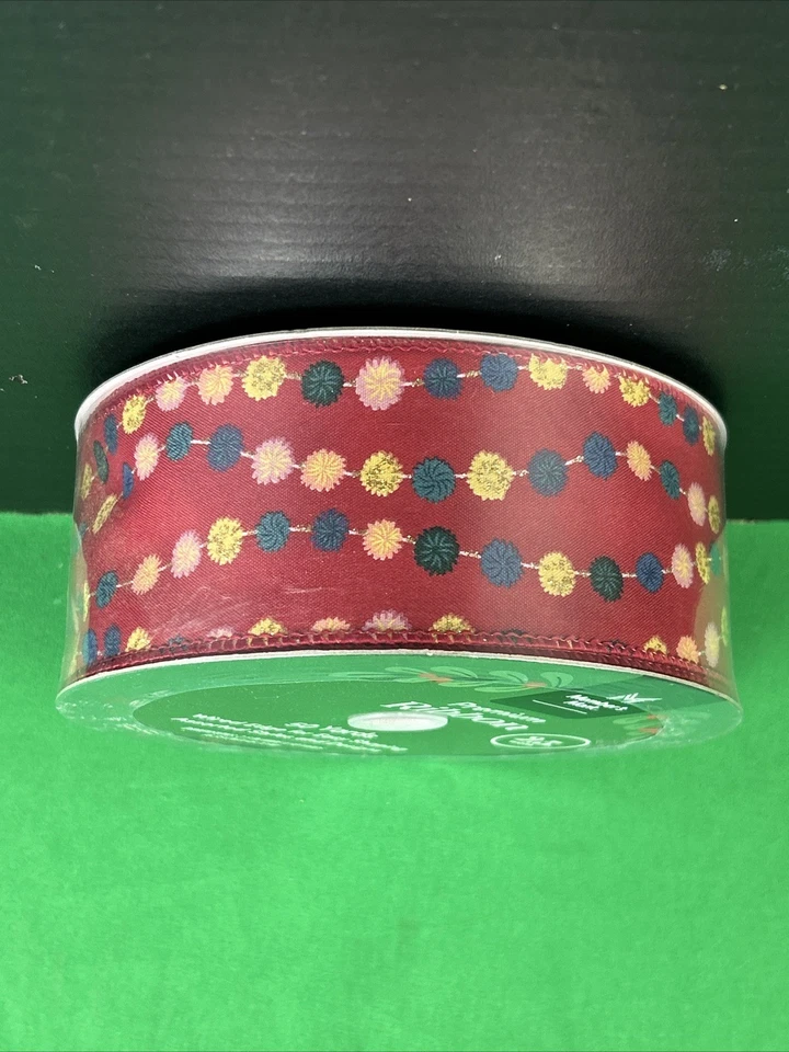 Member's Mark Premium Wired Edge Holiday Ribbon, 2.5" Wide x 50 Yards Garland - Image 1 of 3