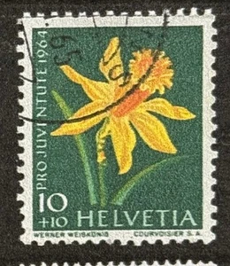 Suiza, 1964 Children's Fund, Daffodil, SG J203, vfu. - Imagen 1 de 1