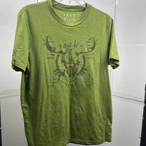 Free State grün Grafik T-Shirt Bull Skull Southwestern Art Herren Größe Medium - Bild 1 von 2