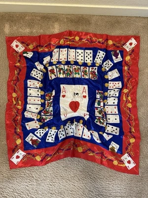 Cachecol vintage Moschino Couture Ace of Hearts - Imagem 1 de 3