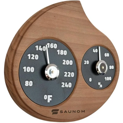 Premium Wooden Sauna Thermometer & Hygrometer - Large Numbers, Durable and Lo... - Image 1 of 4