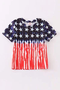 Boy's Boutique Patriotic Flag And Stars Summer T Shirt 4th Of July Matching Sibl - Picture 1 of 7