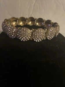 Sparkling Stretch Braclet Rhinestone Stations 7” Prom - Picture 1 of 4