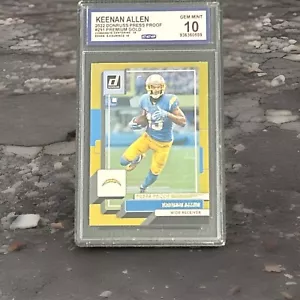 Keenan Allen 2022 Donruss Press Proof Premium Gold Holo #307 RC Gem Mint 10 Card - Picture 1 of 3