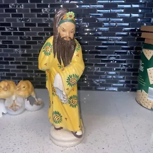 Wise Man Figurine Chinese Porcelain Statue Vintage Oriental Decor - Picture 1 of 16