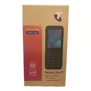 TELSTRA LITE 3 4GX PREPAID ALCATEL 3080T SLIM COMPACT BLUETICK PUSH BUTTON PHONE - Picture 1 of 3