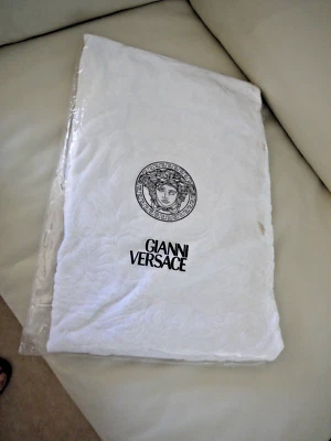 Toalla de baño grande Gianni Versace Whilte (Blanco). vintage años 90 Foto 1 de 4