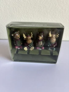 St. Nicholas Square Heartland Set of 4 Spreaders Christmas Moose New Kohls - Picture 1 of 6
