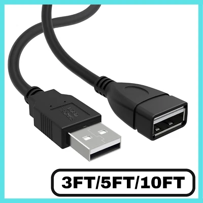 3/5/10 Feet USB A Male to USB A Female Extension Cable USB Adapter Extender LOT - Image 1 of 4