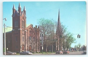 Postcard United Church Congregational Presbyterian Warsaw New York Main Street - Picture 1 of 2