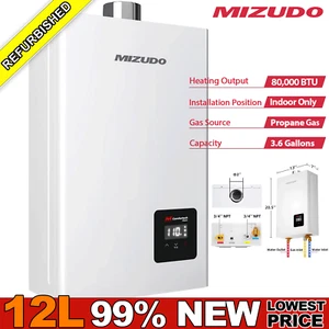 12L 3.6GPM Instant Tankless Water Heater Hot Indoor Propane Gas 80,000BTU - Picture 1 of 9
