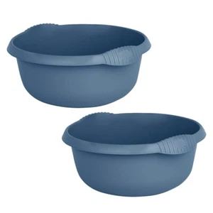 (Pack of 2) 28cm Washing Up Bowl Home Kitchen Cleaning Sink Basin Organiser Navy - Picture 1 of 6