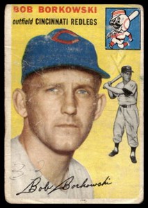 1954 Topps #138 Bob Borkowski  Cincinnati Reds Low Grade Crease