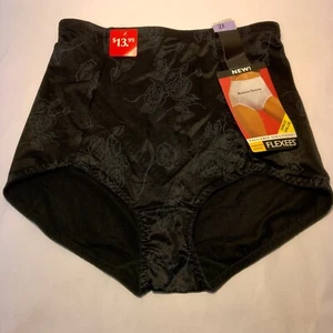 Maidenform Flexees Moderate Control Top Panty 2X Black Floral NOS Vintage - Picture 1 of 11