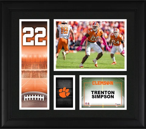 Trenton Simpson Clemson Tigers Framed 15" x 17" Player Collage Cover