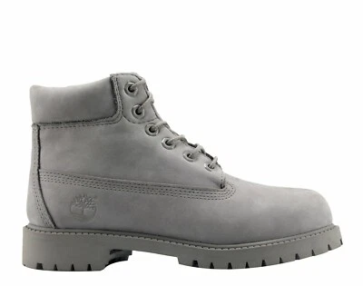Nuevas botas impermeables premium Timberland Youth de 6 pulgadas (A199K) gris nobuck Foto 1 de 4