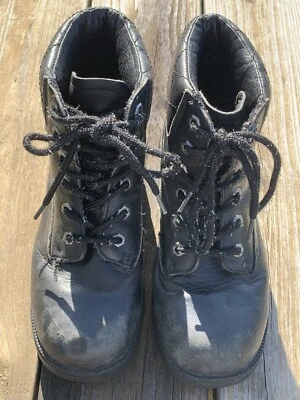 Harley Davidson Black Leather 82034 Lace Up Boots Cruise Control Womens Sz 8 - Image 1 of 4