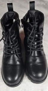 Paia Stivaletti Ragazze Dream Moda Cerniera Laterale Combat Alti Nero Taglia 11 - Foto 1 di 14