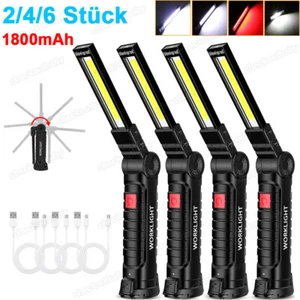 6x COB LED KFZ Arbeitsleuchte Akku Taschenlampe Werkstatt Handlampe Magnet Haken - Bild 1 von 51