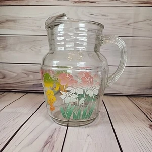 Swanky Swig MCM Vintage Gänseblümchen, Blume, rosa grün gelb Krug Saft Tee - Bild 1 von 11